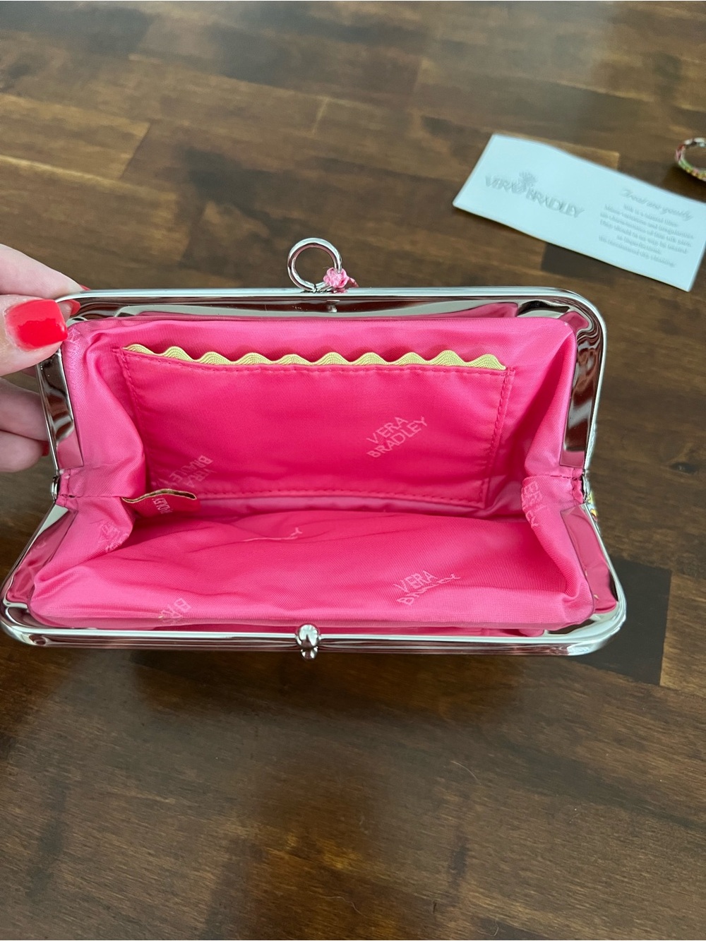 Vera Bradley Pistachio Paisley Silk Wristlet - Picture 5 of 8